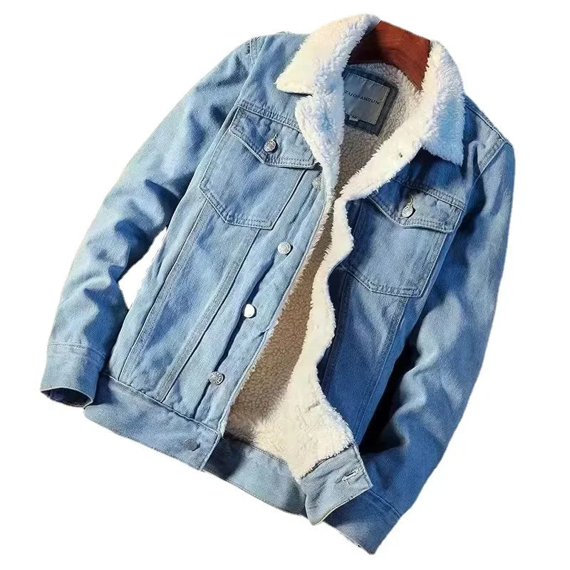 Signature Tunica Men's Fleece-Lined Denim Loose Fit Winter Coat Delhi Jacket 11