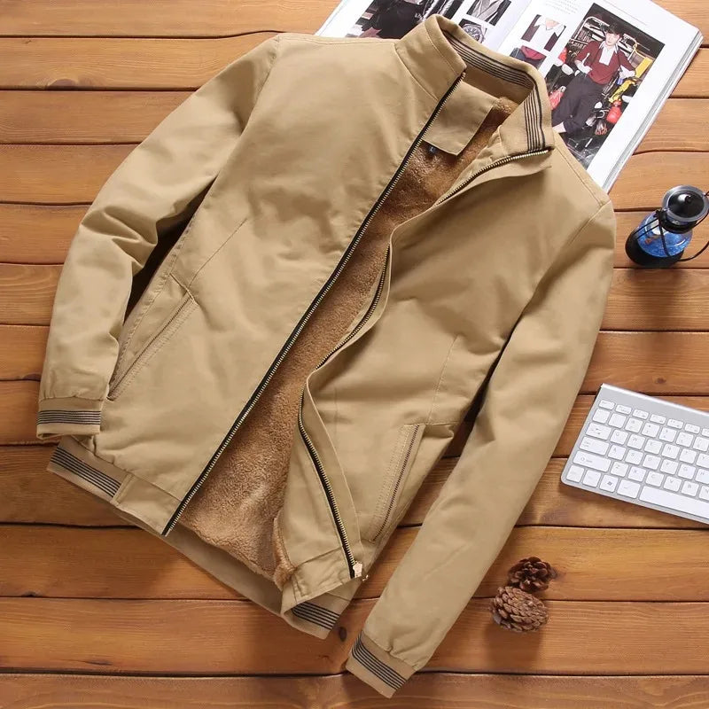 Signature Tunica Men's Fleece Thickened Aviator Jacket Greyy Mens