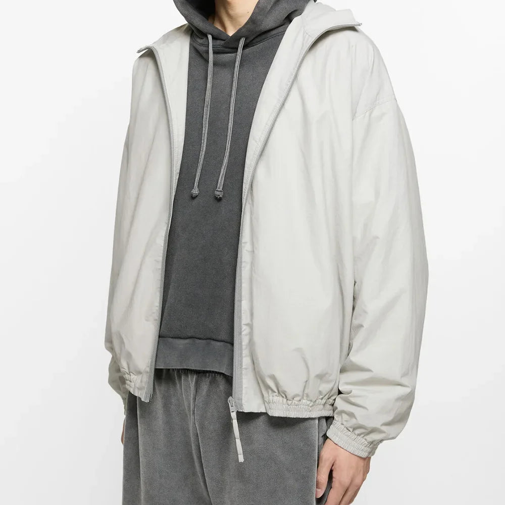 Signature Tunica Men's Loose Fit Streetwear Embroidery Stand Collar Coat White Jacket