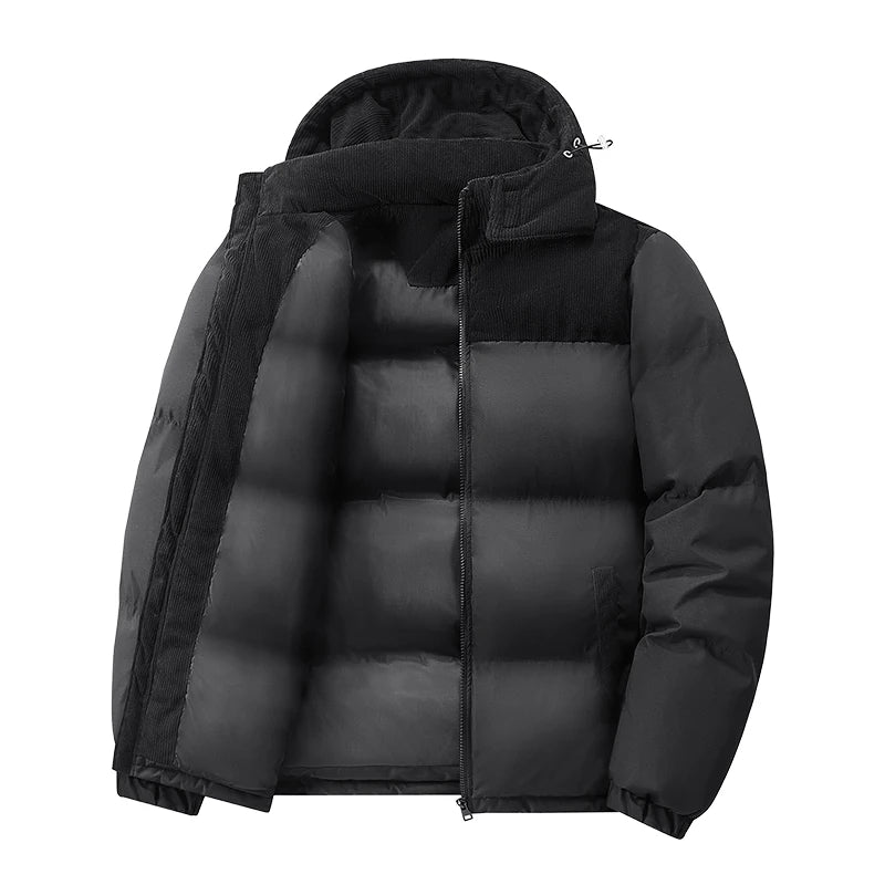 Signature Tunica Men's Oversize Puffer Thickened Warm Loose-Fit Winter Black Coat