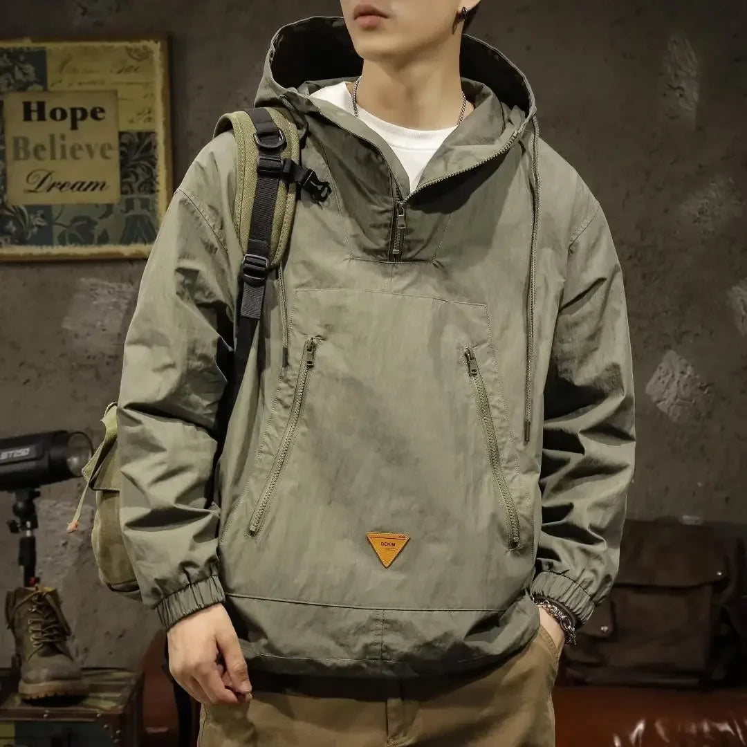 Signature_Tunica_Men_s_Style_Half-Zip_Hooded_Outdoor_Workwear_buy_Jacket_Green