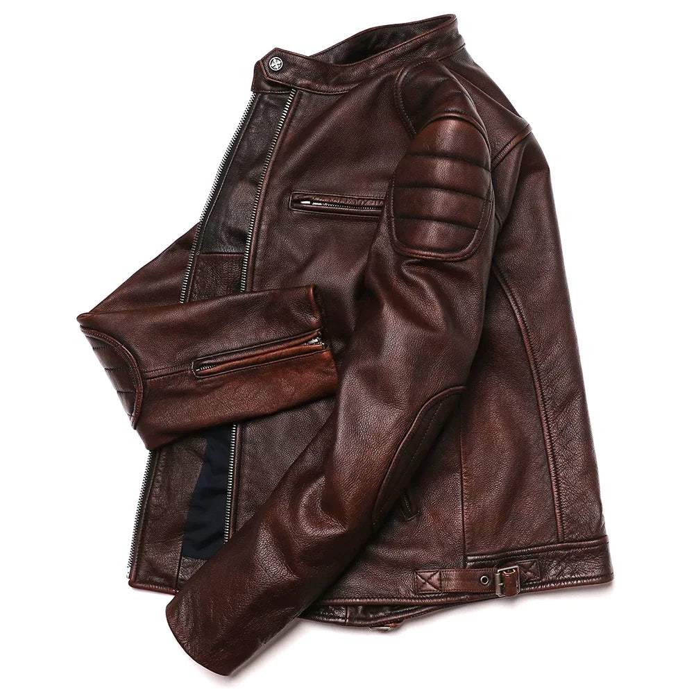 Signature Tunica Men's Vintage Brown Genuine Leather Biker new Jacket