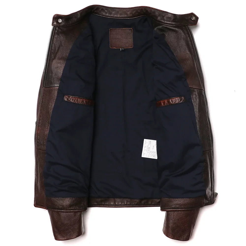 Signature Tunica Men's Vintage Brown Genuine Leather Biker new Jacketz