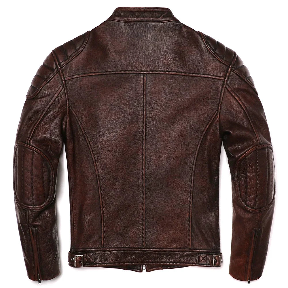 Signature Tunica Men's Vintage Brown Genuine Leather Biker newz Jacket