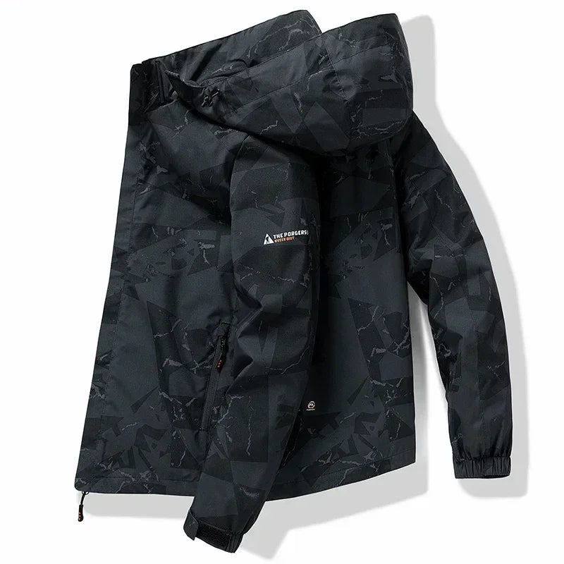 Signature Tunica Men's Waterproof Fashion Loose Fit Camo Workwear Blackk Jacket