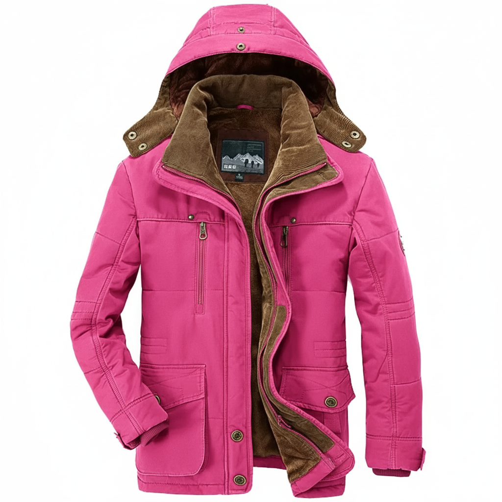 Signature Tunica Men's Winter Parka Thicken Warm Hooded Cargo Pink Jacket