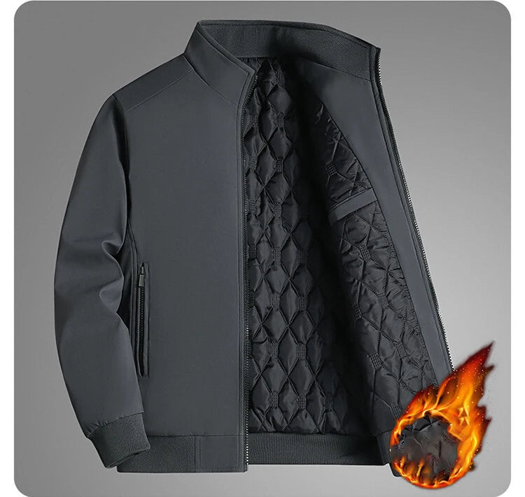 SingatureTunica Thick Stand Collar Solid Winter Jacket Men Waterproof Warm Business Casual Men Coats 1