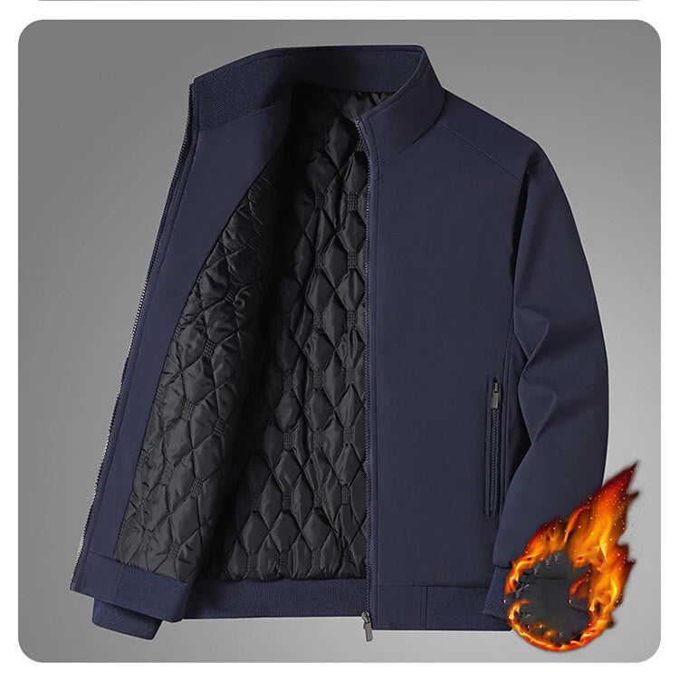 SingatureTunica Thick Stand Collar Solid Winter Jacket Men Waterproof Warm Business Casual Men Coats 111
