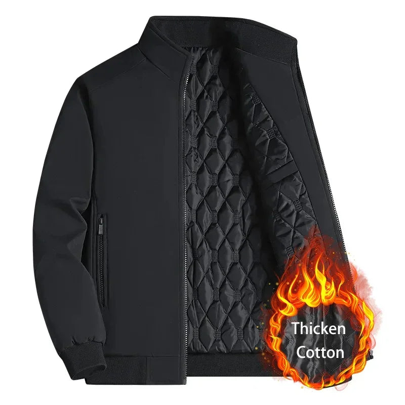 SingatureTunica Thick Stand Collar Solid Winter Jacket Men Waterproof Warm Business Casual Men Coats 2